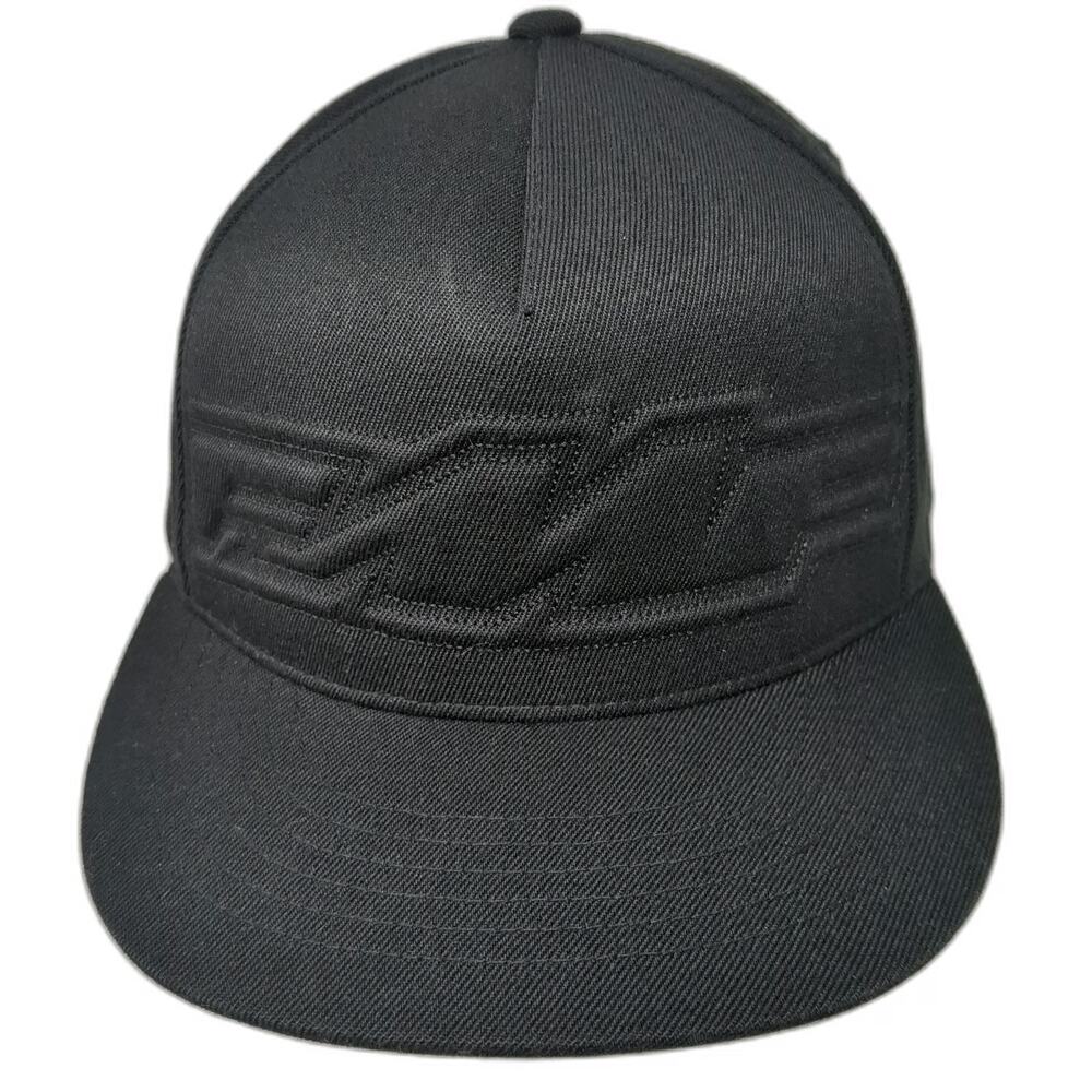 FMF Racing Baseball Cap Black XL Tonal Logo Structured Flexfit Curved Brim Hat